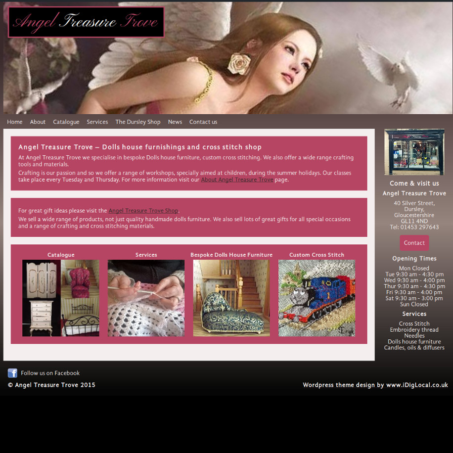 Dursley Dolls house sellers website including Custom products post type