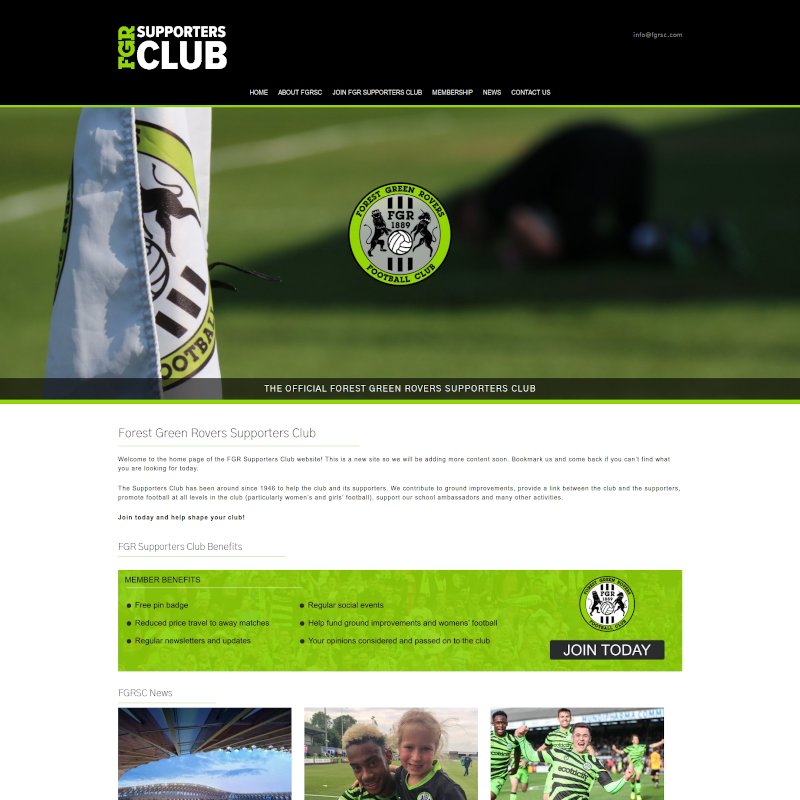 Brochure website that features a custom membership sign up form
