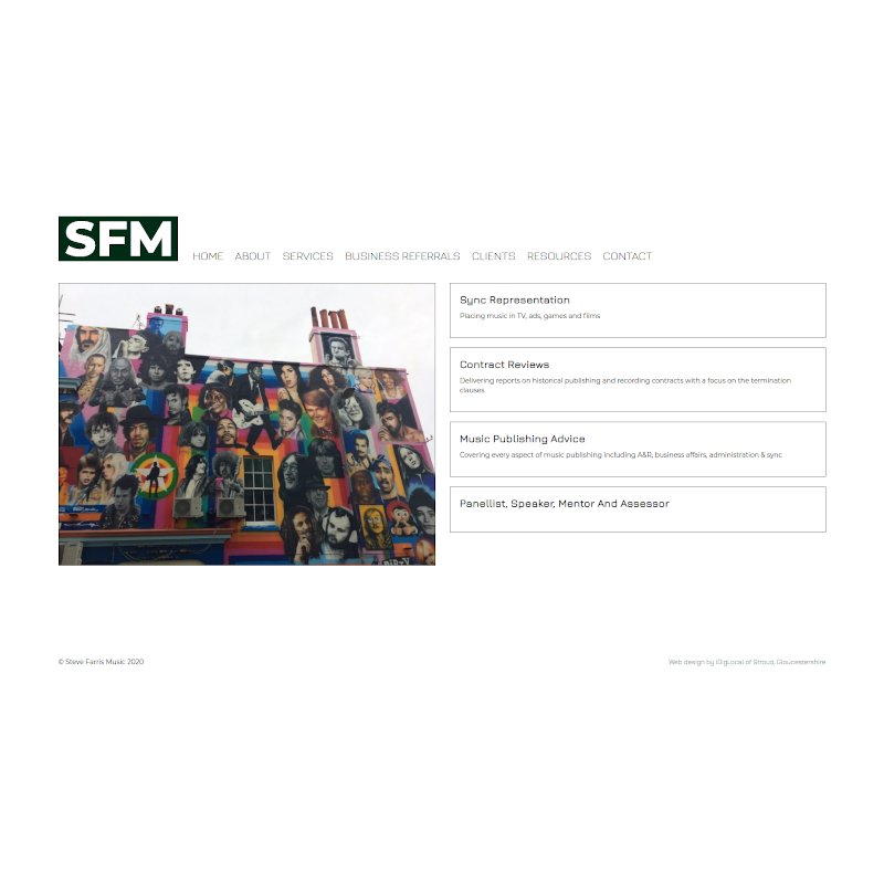 Modern brochure website for London Based Music licensing consultant